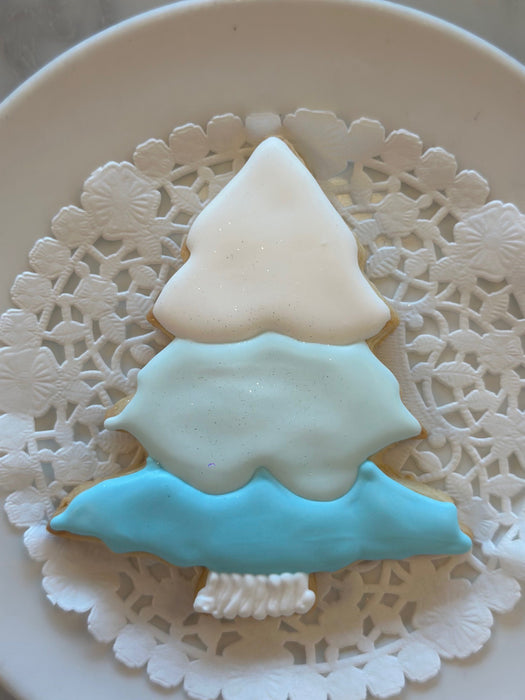 Ombre Winter Tree Decorated Sugar Cookie