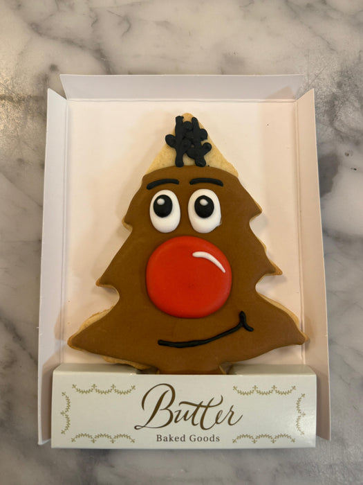 Reindeer Tree Decorated Sugar Cookie