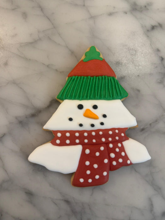 Snowman Tree Decorated Sugar Cookie