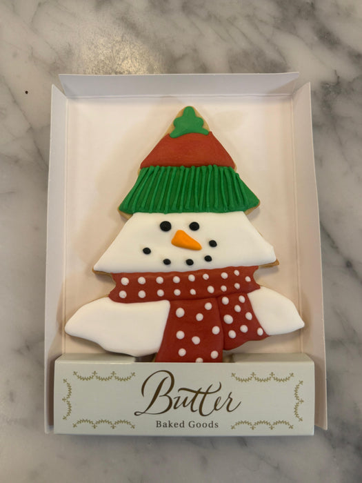 Snowman Tree Decorated Sugar Cookie