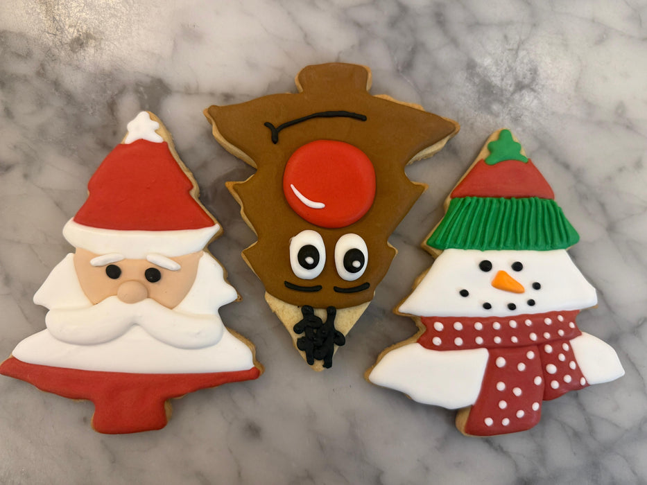 Santa Tree Decorated Sugar Cookie