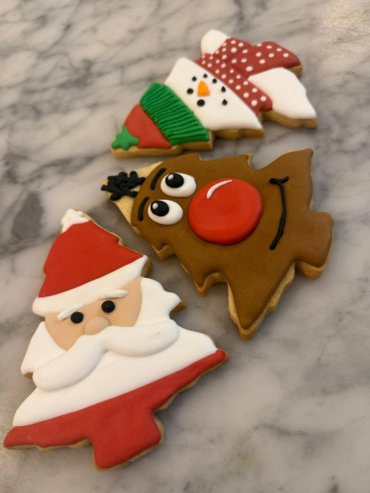 Santa Tree Decorated Sugar Cookie