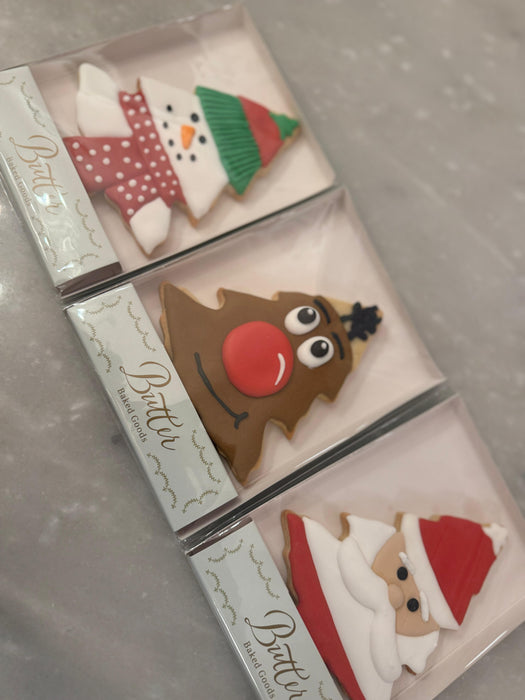 Santa Tree Decorated Sugar Cookie