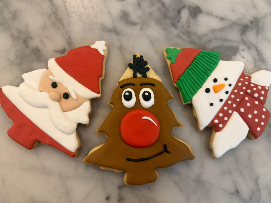 Santa Tree Decorated Sugar Cookie